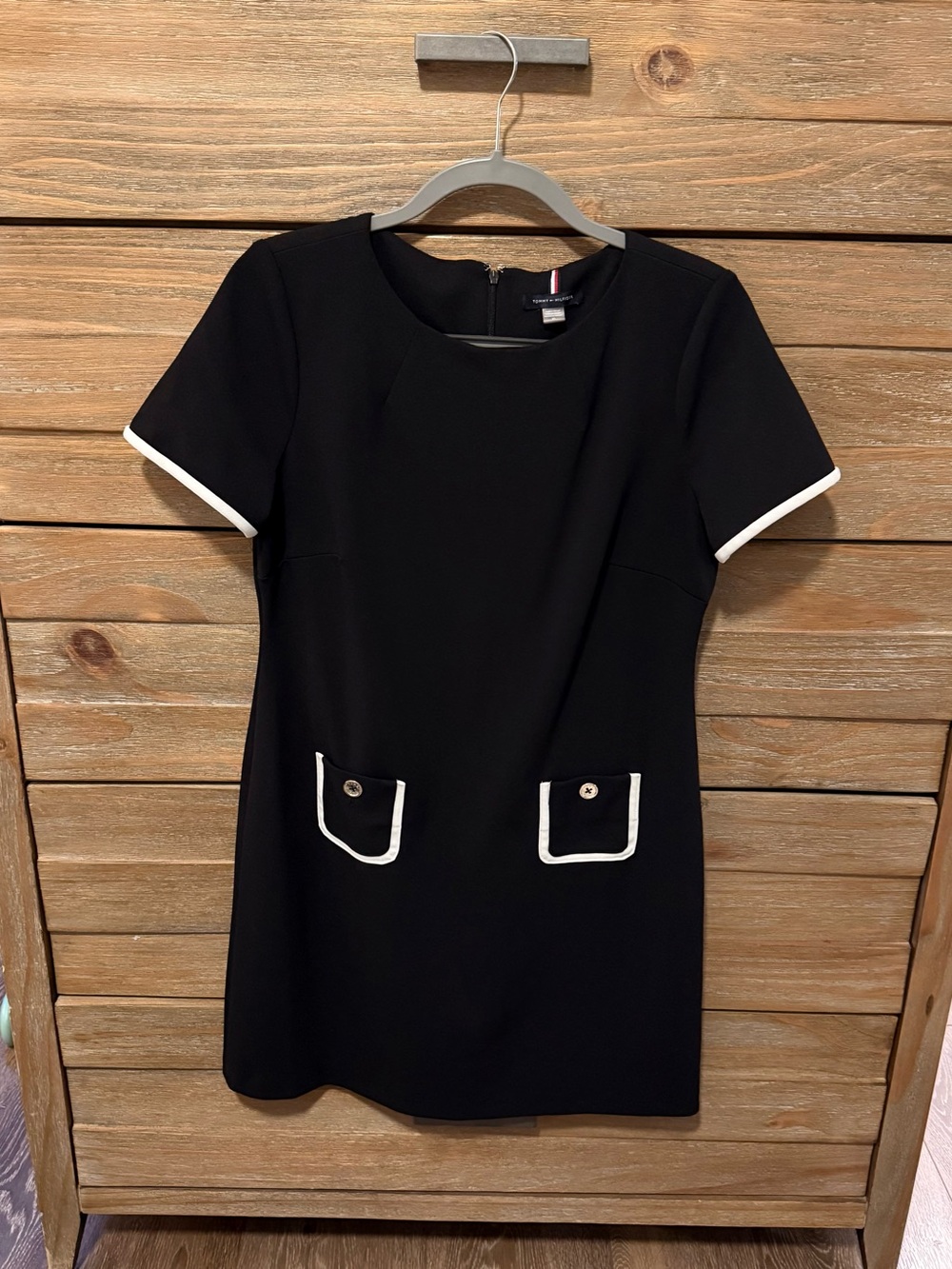 Tommy Hilfiger Black Mini Dress with White Trim